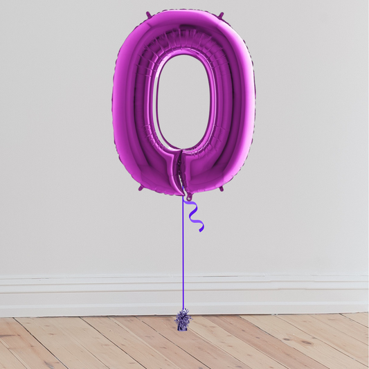 <b> ONLINE EXCLUSIVE </b> <br>Giant Purple Number Balloon <br>(Inflated with Helium & Weight Included)