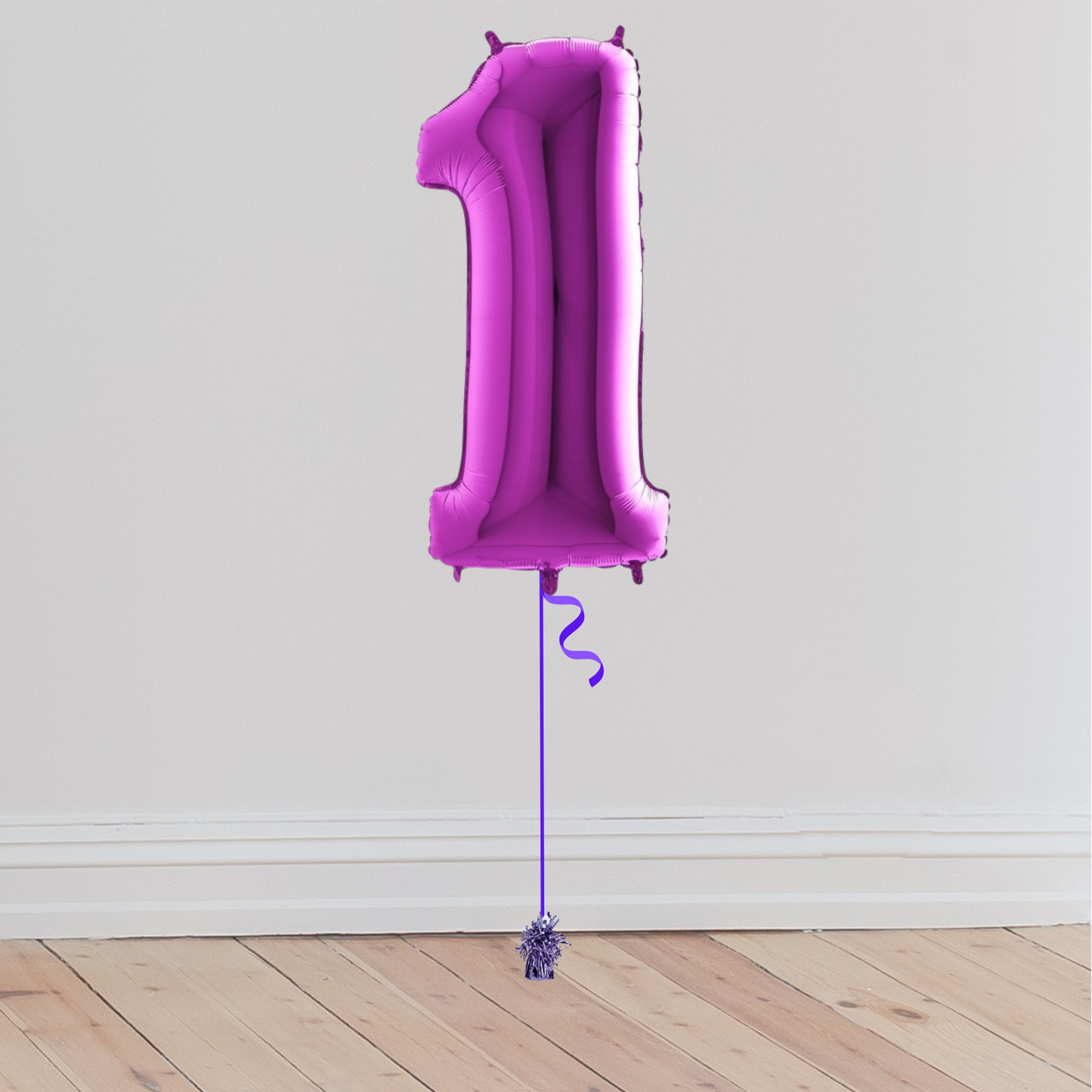 <b> ONLINE EXCLUSIVE </b> <br>Giant Purple Number Balloon <br>(Inflated with Helium & Weight Included)
