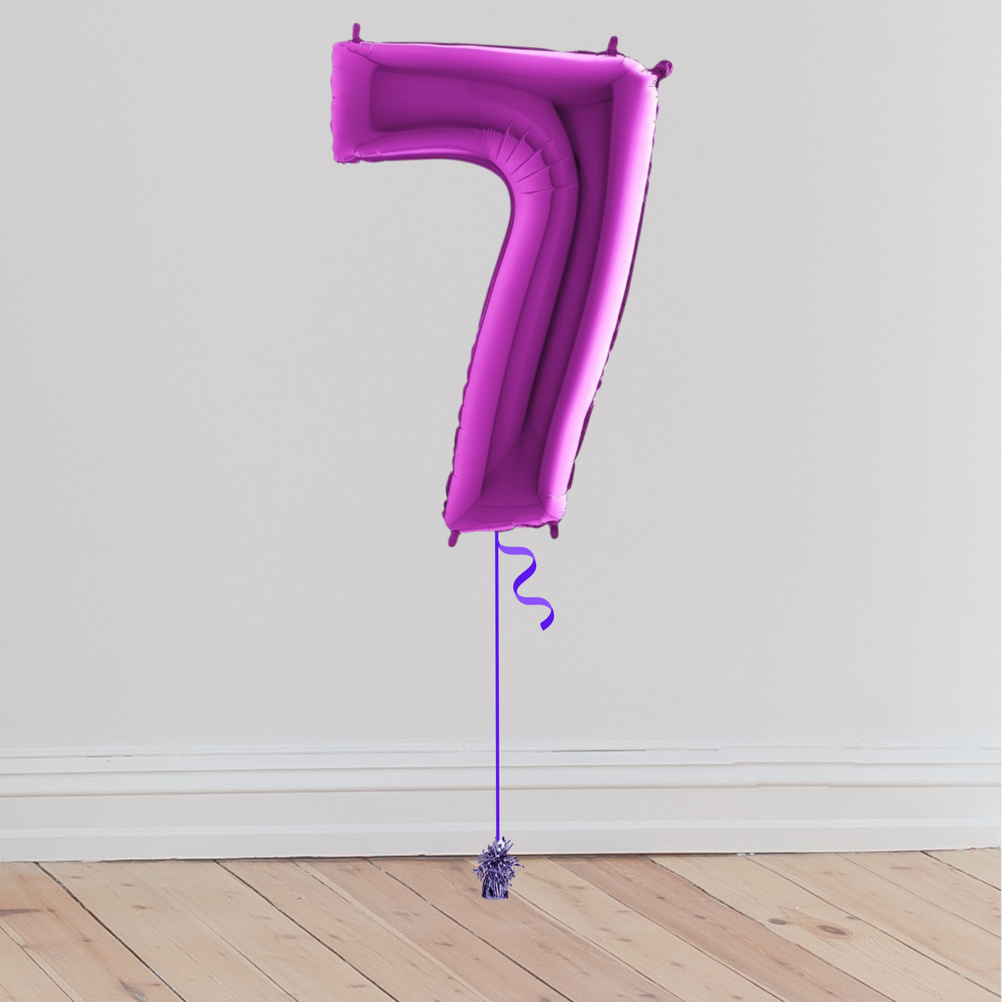 <b> ONLINE EXCLUSIVE </b> <br>Giant Purple Number Balloon <br>(Inflated with Helium & Weight Included)