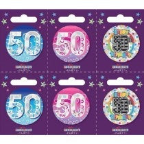 5.5CM AGE 50 SMALL BADGE