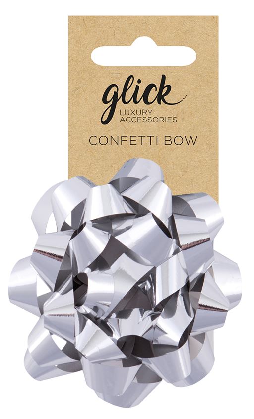 BOW CONFETTI METALLIC SILVER