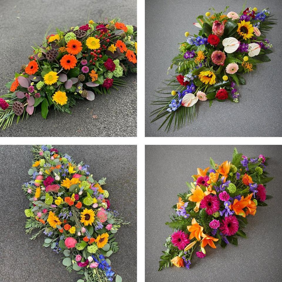 Casket spray tribute made with the finest flowers