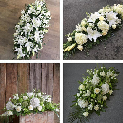 Casket spray tribute made with the finest flowers