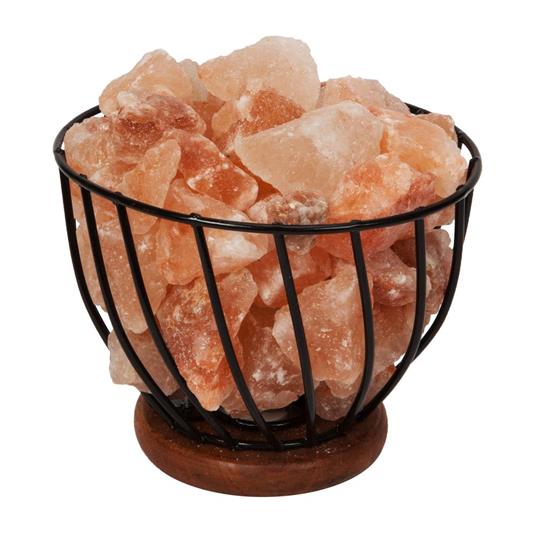 HESTIA® Himalayan Rock Salt Fire Effect Basket Lamp