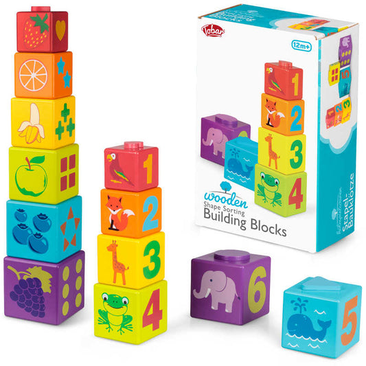 WOODEN SHAPE SORTING BUILDING BLOCKS