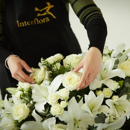 Lily and Rose Casket Spray