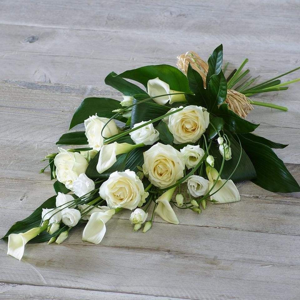 White Rose and Calla Lily Sheaf