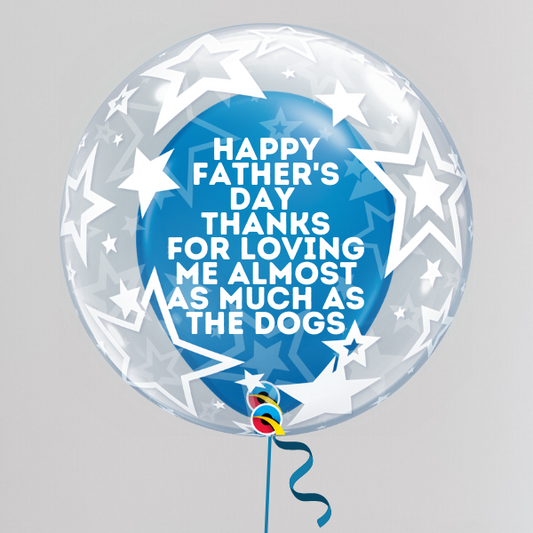 Love the Dog(s) More Father's Day Deco Bubble Balloon (Inflated with Helium & Weight Included) | Presentimes