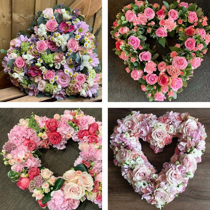 Funeral heart tribute made with the finest flowers