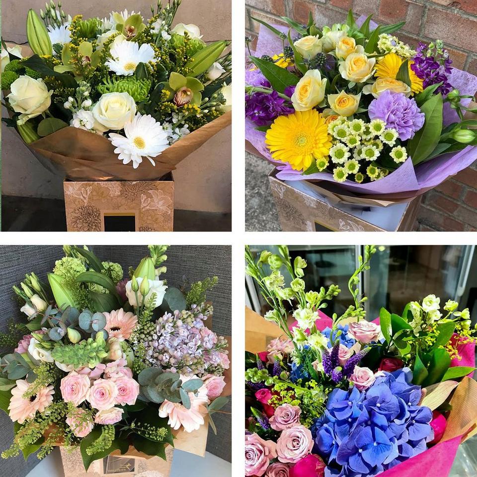 Sympathy hand-tied made with the finest flowers