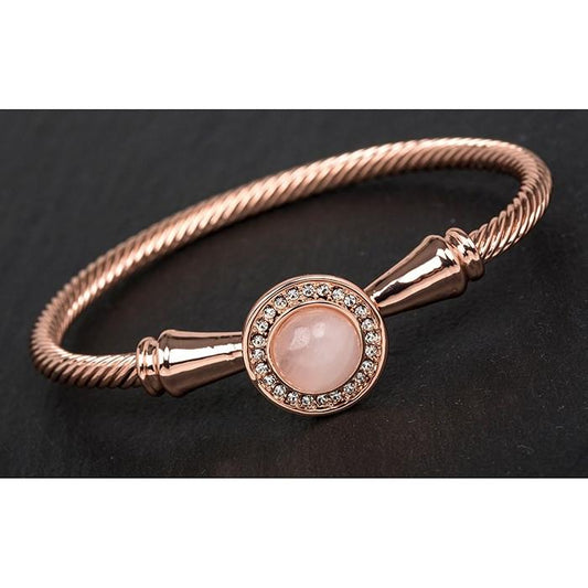 EQ RGP ROPE ROSE QUARTZ BANGLE | Presentimes