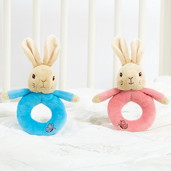 Peter & Flopsy Plush Ring Rattle Asst | Presentimes