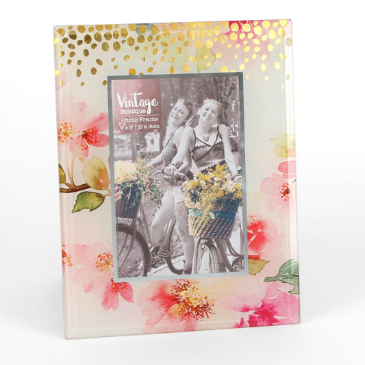 Vintage Boutique Glass Photo Frame 4" x 6"