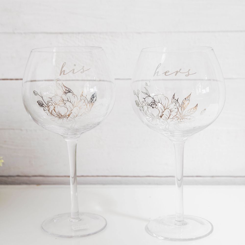 AMORE BY JULIANA® HIS & HERS GIN GLASS SET