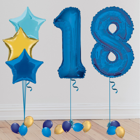 Blue Giant Number Balloon Party Package