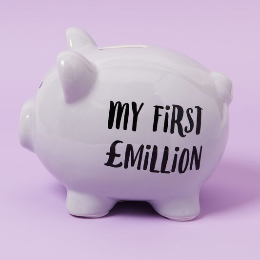 PENNIES & DREAMS' CERAMIC PIG MONEY BANK - MY FIRST MILLION
