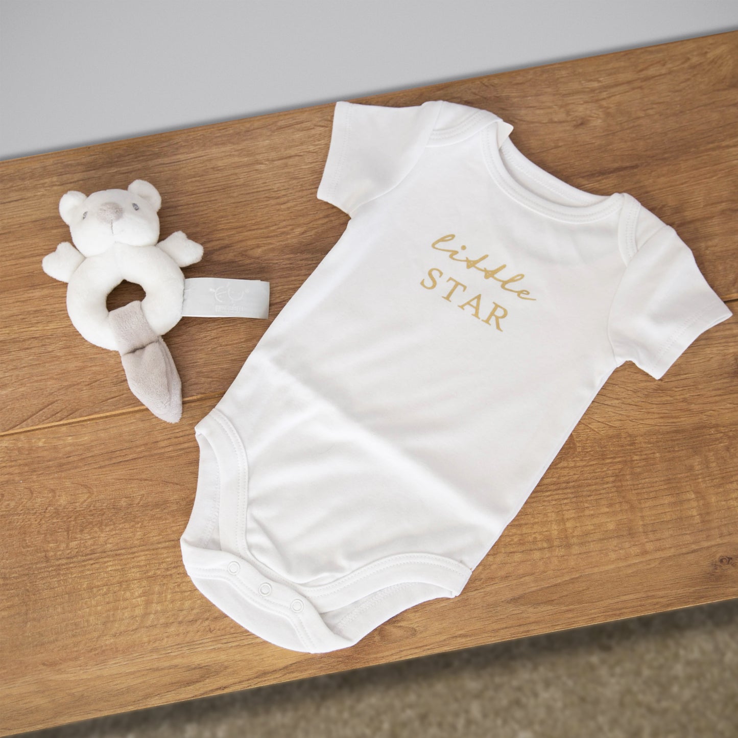 Bambino Baby Suit and Rattle Set
