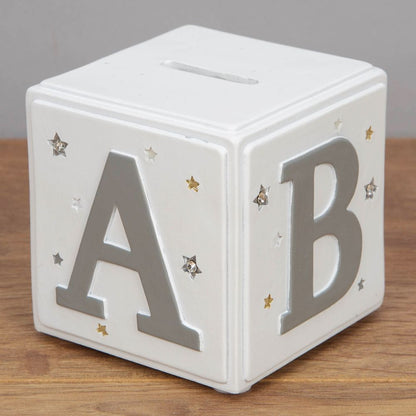 Bambino White & Grey Money Box - ABC