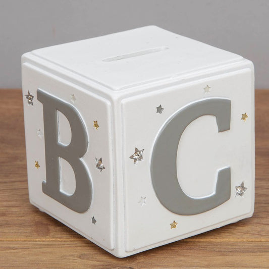 Bambino White & Grey Money Box - ABC
