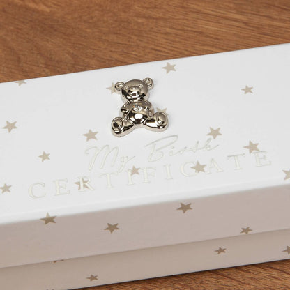Bambino White Paperwrap Birth Certificate Holder Teddy Icon