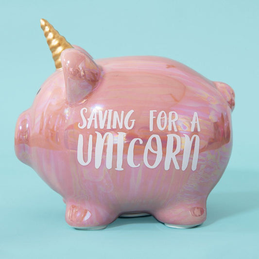 Pennies & Dreams Ceramic Piggy Bank - Unicorn