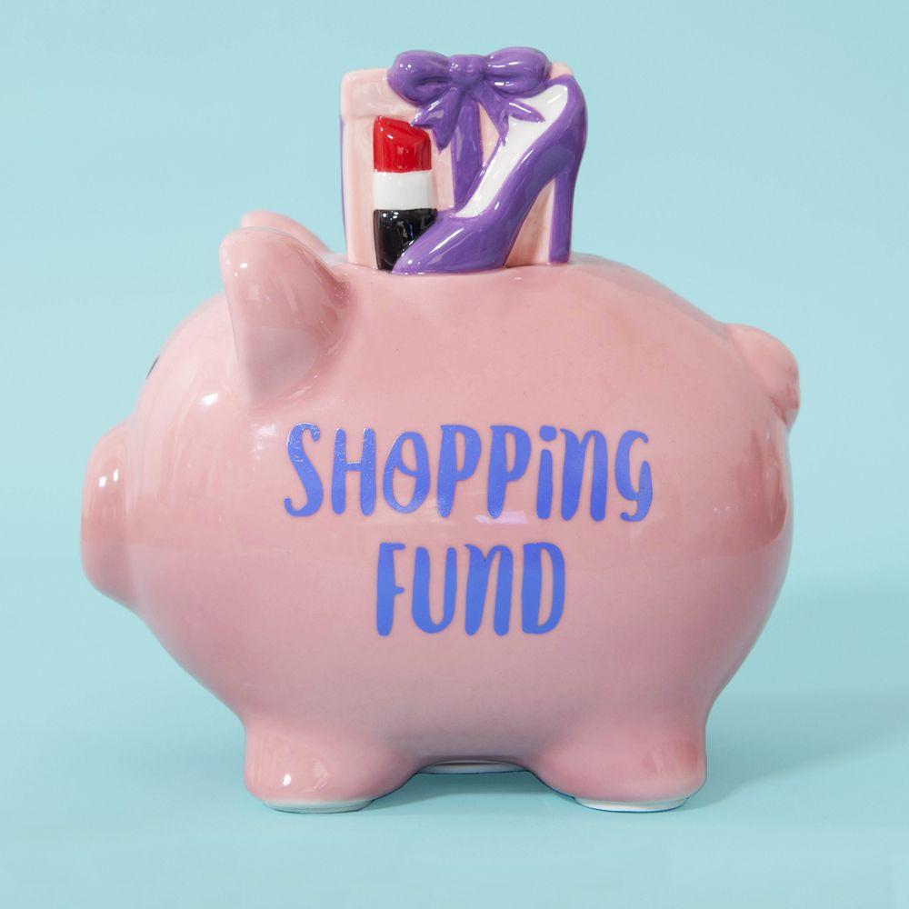 Pennies & Dreams Ceramic Piggy Bank - Shopping Fund
