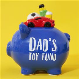 PENNIES & DREAMS CERAMIC PIGGY BANK - DAD'S TOY FUND