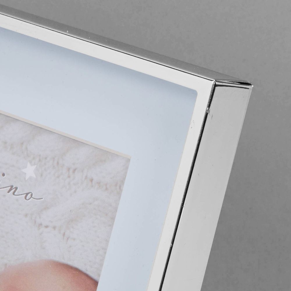 4" x 6" - Bambino Silver Finish Frame - Teddy & Blue Mount