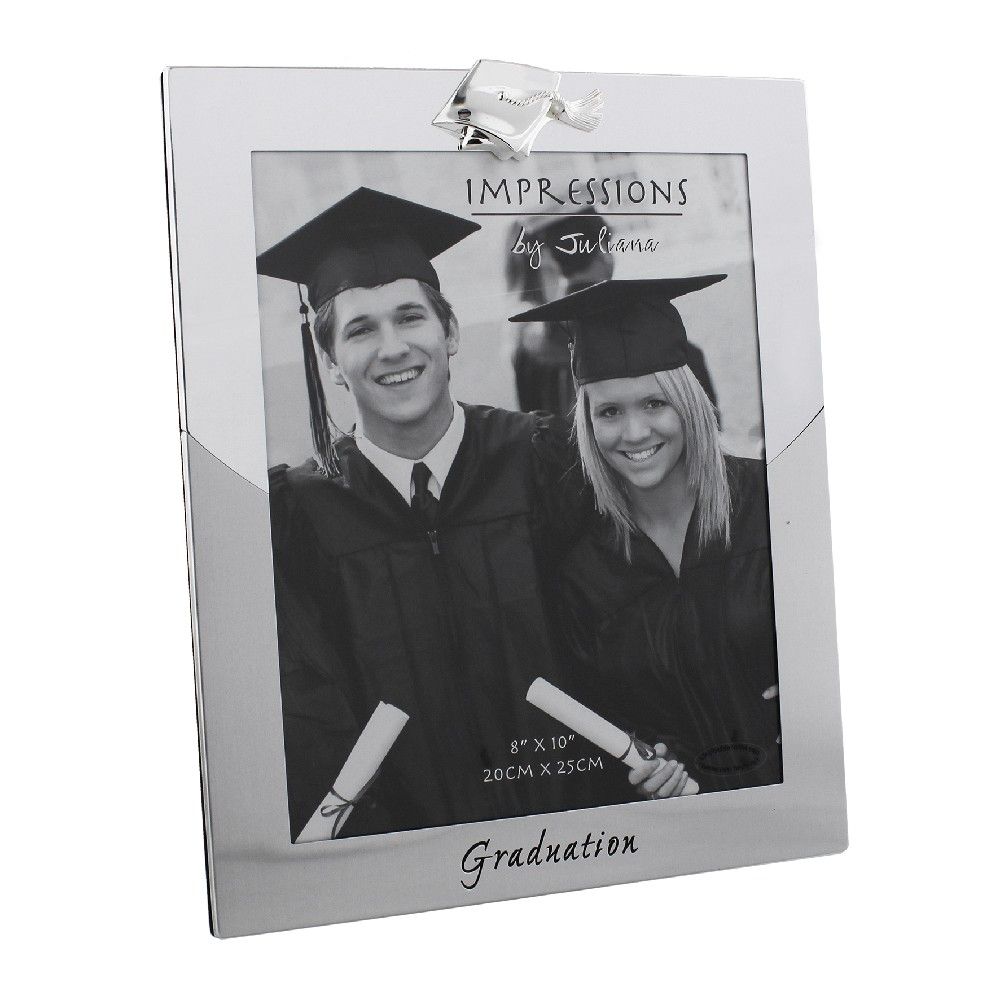 8" x 10" - Two Tone Silver Plated Photo Frame - Graduation