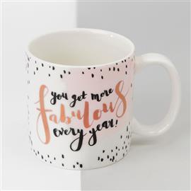 LUXE PORCELAIN FEMALE BIRTHDAY MUG - MORE FABULOUS