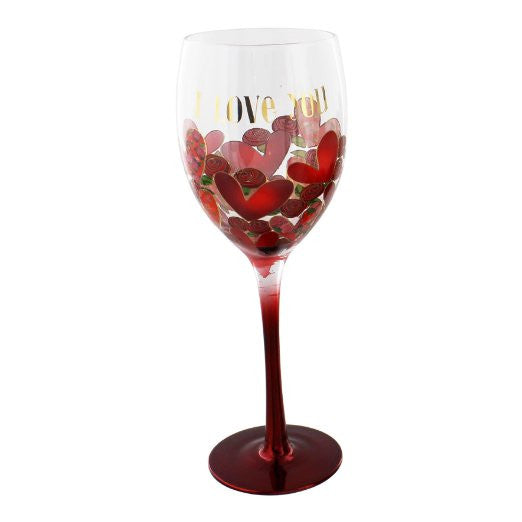Wendy Jones Blackett Collection Wine Glass 'I Love You'