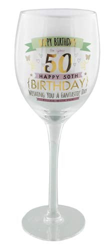 Signography Birthday Girl Wine Glass 50