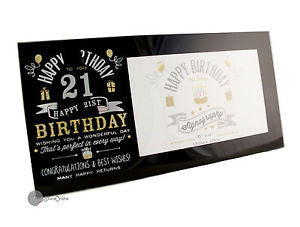 Signography Birthday Glass Frame Black/Sil/Gold 6"x4" - 21