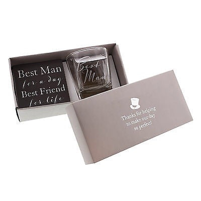 Amore by Juliana Whisky Glass & Coaster - Best Man