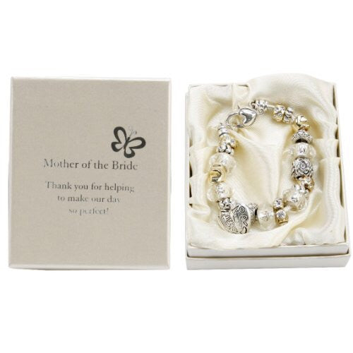 Amore Silver/Gold Bead Charm Bracelet Mother of the Bride