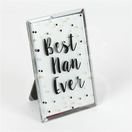 Celebration Glass Plaque - Best Nan Ever