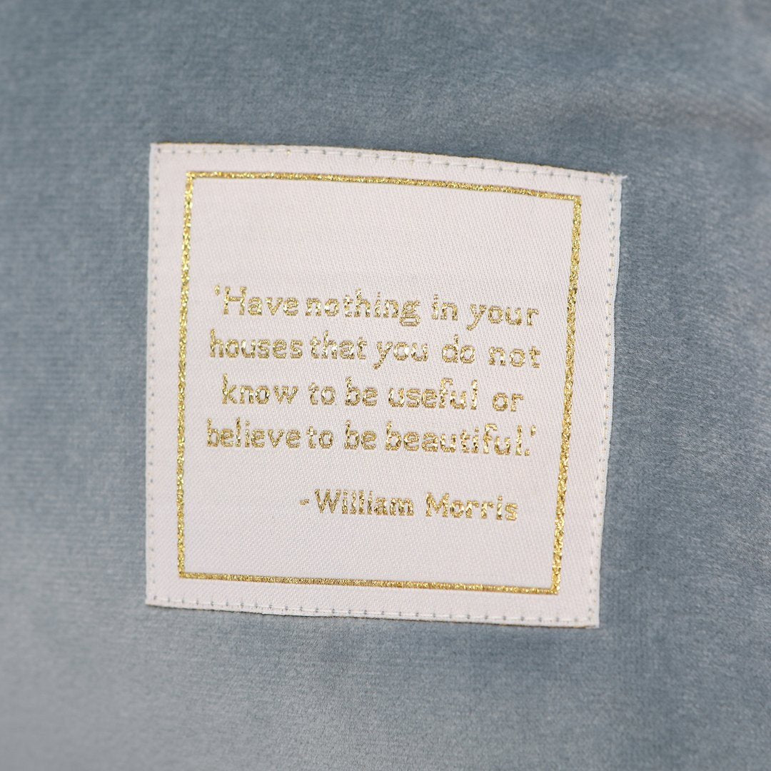 William Morris Strawberry Thief Cushion Light Blue