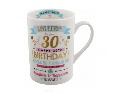 Signography Birthday Pink & Gold Design 30th Mug