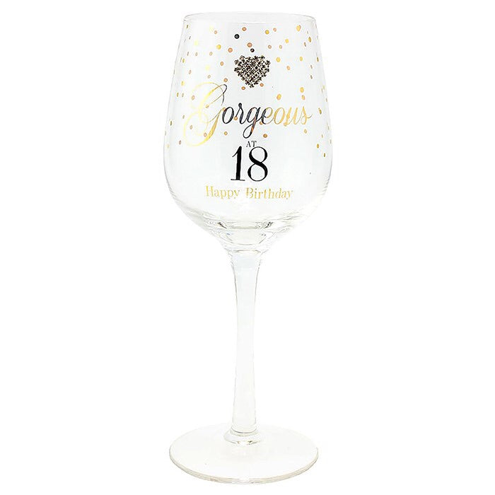 Mad Dots 18th Wine Glass