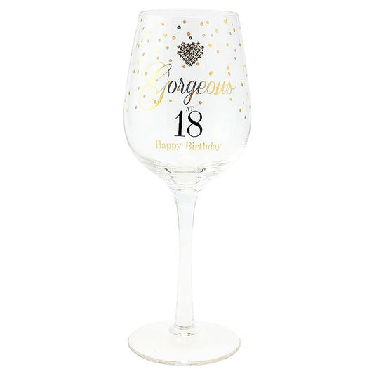 Mad Dots 18th Wine Glass