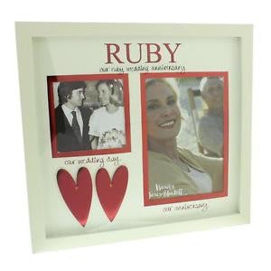 Wendy Jones-Blackett Double MDF Frame Ruby Anniversary