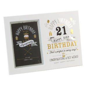 Signography Birthday Boy MDF Photoframe 4" x 6" - 21st