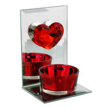 Juliana Glass T-Lite Holder with Heart Crystal