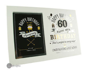 Signography Birthday Boy MDF Photoframe 4" x 6" - 60th