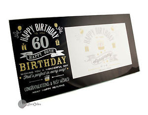 Signography Birthday Glass Frame Black/Sil/Gold 6"x4"- 60