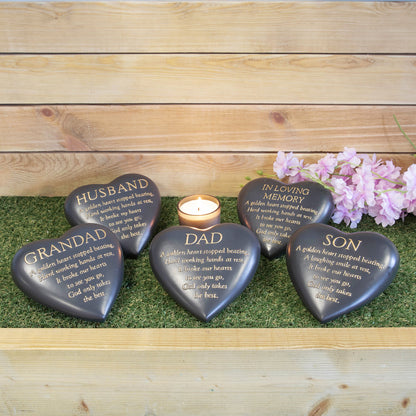 Thought Of You Graveside Dark Grey Heart Memorial - Husband