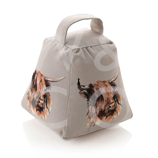 Meg Hawkins Printed Doorstop Highland Cow