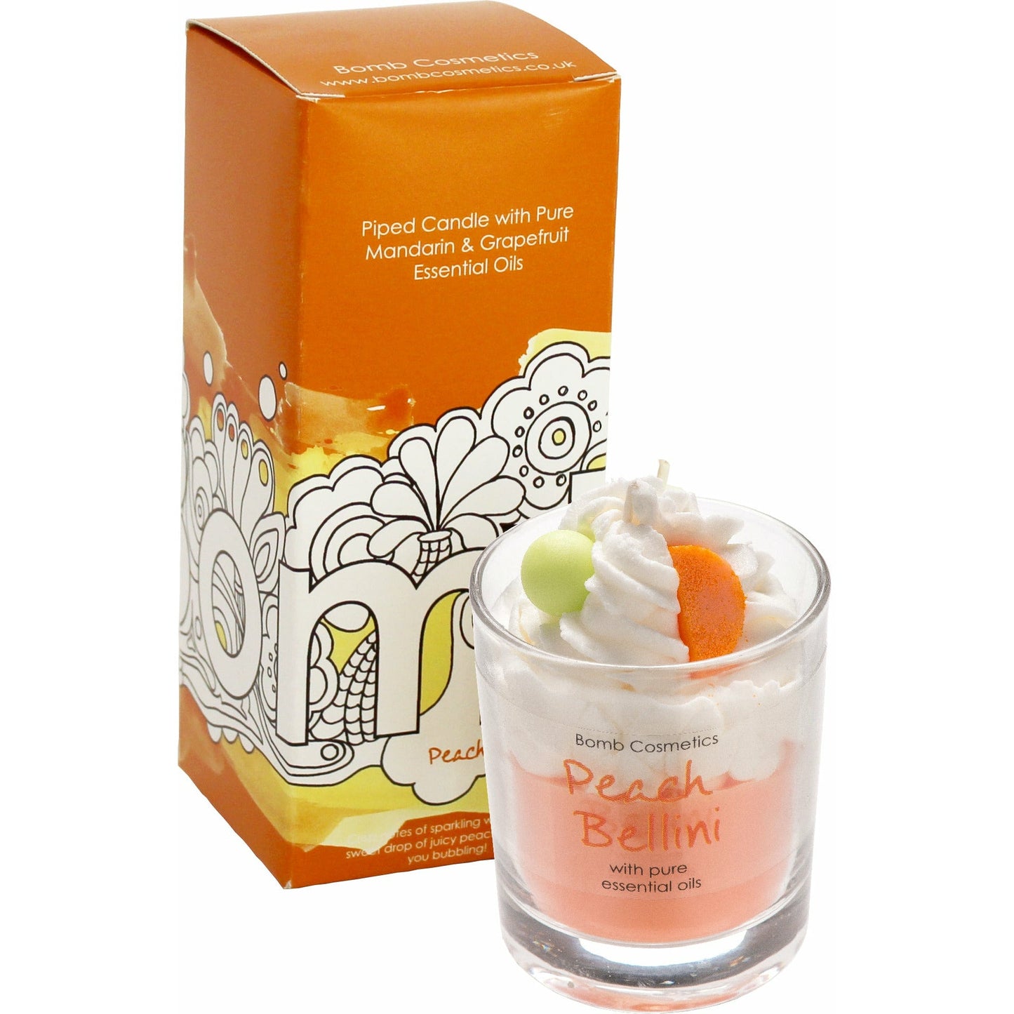 Peach Belini Piped Candle