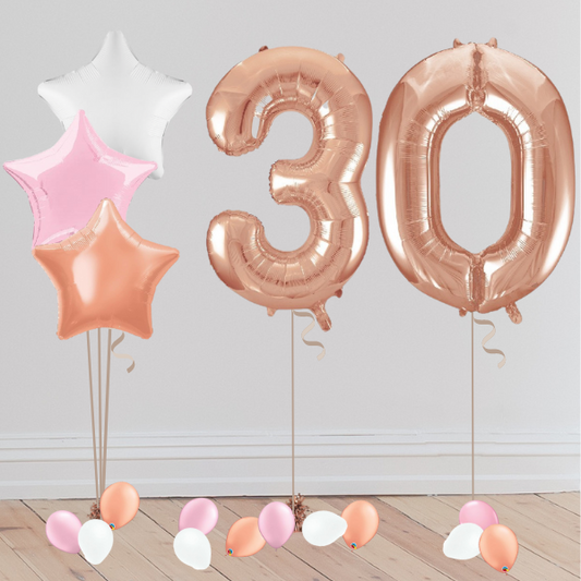 Rose Gold Giant  Number Balloon Party Package
