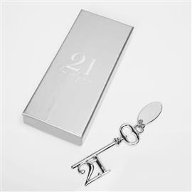 MILESTONES SILVER PLATED KEY WITH ENGRAVING TAG - 21